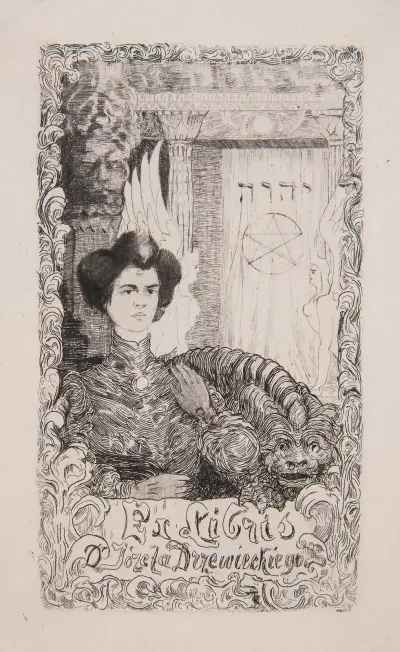 Bookplate of Józef Drzewiecki (1860-1907) av Franciszek Siedlecki