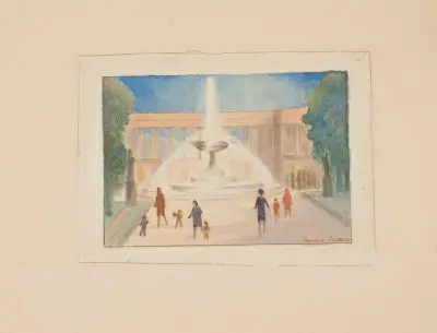 Fontän i Saskiska trädgården i Warszawa av Franciszek Siedlecki