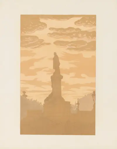 Monument of Mickiewicz at sunrise av Franciszek Siedlecki