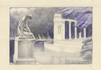 Die Theater auf der Insel in Łazienki in Warschau von Franciszek Siedlecki