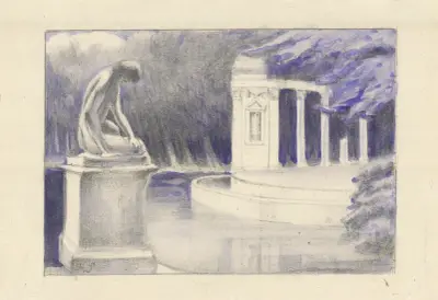 Teatern på ön i Łazienki i Warszawa av Franciszek Siedlecki