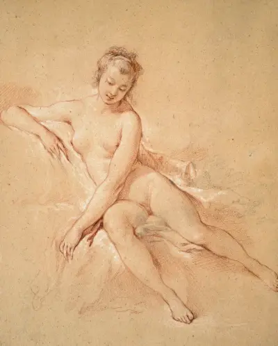 A seated female nude av François Boucher