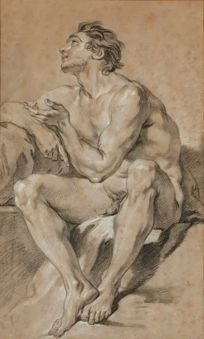 Akt av stående man, Mars av François Boucher