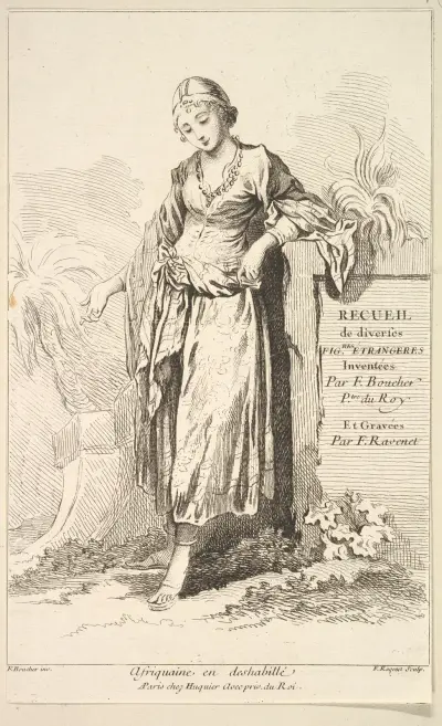Afriquaine en deshabillé, plate 1 av François Boucher