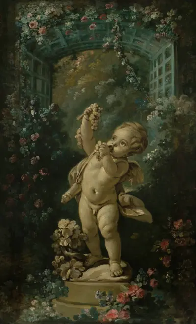 Kärleken med druvor av François Boucher