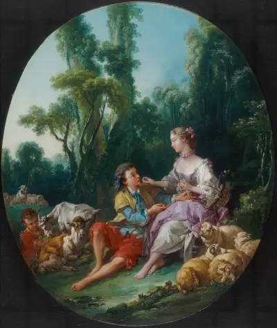 Are They Thinking about the Grape (Pensent-ils au raisin ) av François Boucher