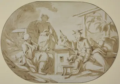 Kinesisk familjescen av François Boucher