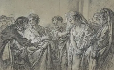 Kristus och äktenskapsbryterskan av François Boucher