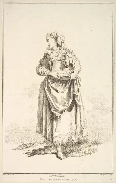Bondkvinna (Contadina), pl. 7 av François Boucher