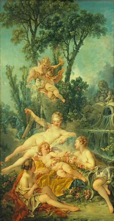 Amor als Gefangener von François Boucher