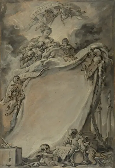 Diploma of the Freemasons of Bordeaux av François Boucher
