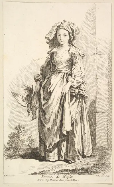 Kvinna från Neapel, platta 2 av François Boucher