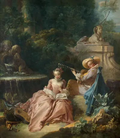 Musiklektionen av François Boucher