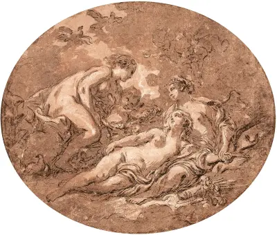 De tre gracerna och kärleken av François Boucher