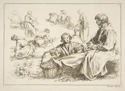 Studiebok efter Blomarts originalteckningar Pl.03 av François Boucher