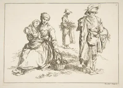 Livre d’étude d’après les desseins originaux de Blomart Pl.06 av François Boucher
