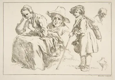 Livre d’étude d’après les desseins originaux de Blomart Pl.07 av François Boucher