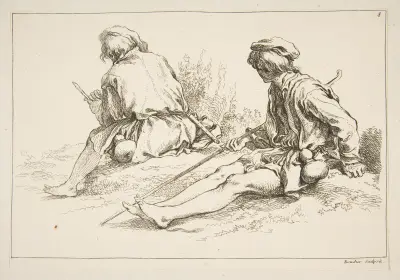 Studiebok efter Blomarts originalteckningar, pl. 8 av François Boucher