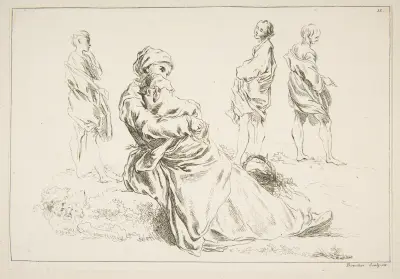 Studiebok efter Blomarts originalteckningar Pl.10 av François Boucher
