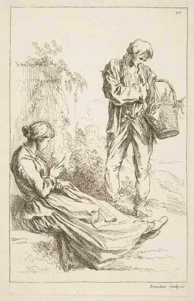 Studiebok efter Blomarts originalteckningar pl. 12 av François Boucher