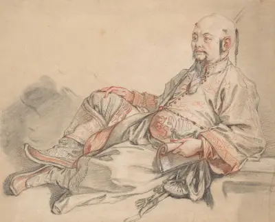 Liggande man i kinesisk dräkt av François Boucher