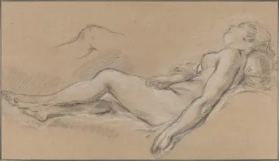 Liggande nymf av François Boucher