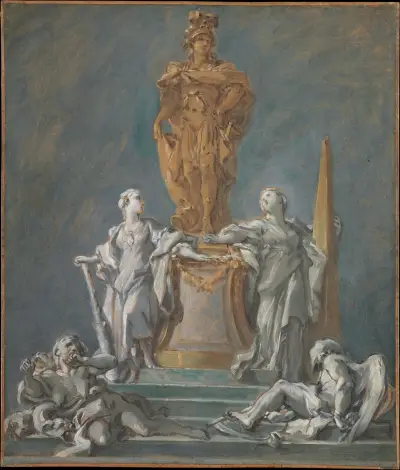 Study for a Monument to a Princely Figure av François Boucher