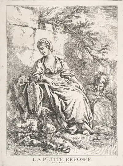 Den unga flickan som vilar av François Boucher