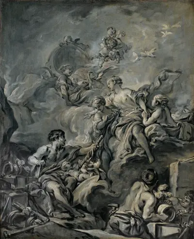 Venus Ordering Weapons From Vulcan av François Boucher