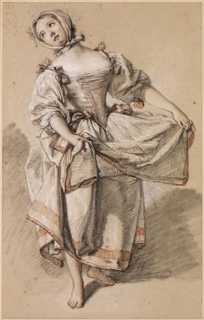Ung dansande lantflicka av François Boucher