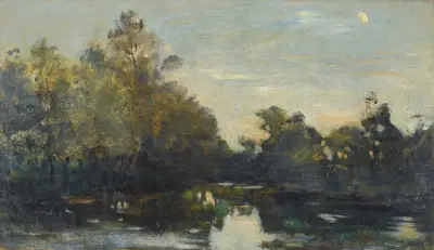 Flodstränder nära Corbigny av Charles François Daubigny