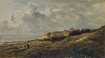 Coastal Landscape in Normandy (Villerville-sur-Mer) av Charles François Daubigny