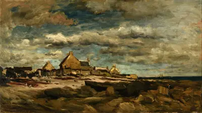 Entrée de Kérity av Charles François Daubigny