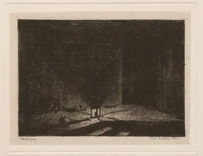 Interior of an Inn (The Corridor of an Inn) av Charles François Daubigny