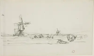 Landskap i Holland av Charles François Daubigny