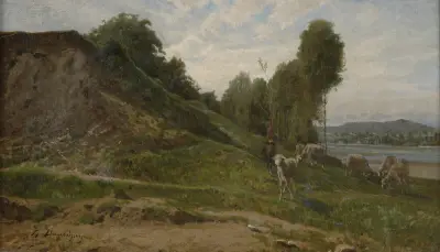 Landschaft mit Schafen von Charles François Daubigny