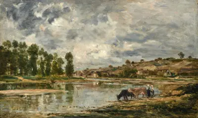Loires stränder nära Nantes av Charles François Daubigny