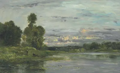 Die Ufer der Oise, 1876 von Charles François Daubigny