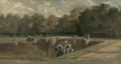 Neptuns Becken in Versailles von Charles François Daubigny