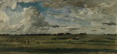 Skördearbetare i landskap av Charles François Daubigny