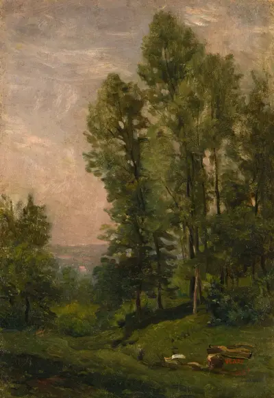 Paysage Stade de création étude av Charles François Daubigny