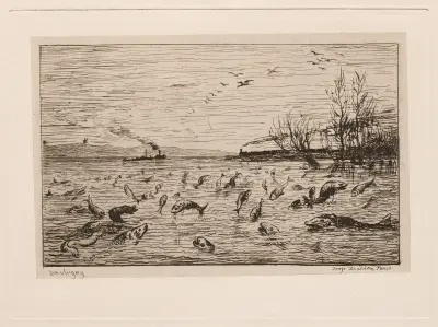 Rejoicing of the Fish at the Departure of the Cabin Boy (The Fish) av Charles François Daubigny