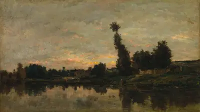 Sunset on the River Oise av Charles François Daubigny