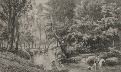 Die Badenden von Charles François Daubigny