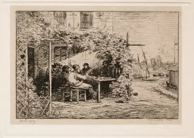 The Lunch before Going Aboard at Asnières av Charles François Daubigny