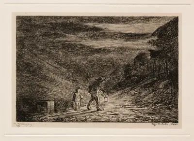 The Search for an Inn av Charles François Daubigny