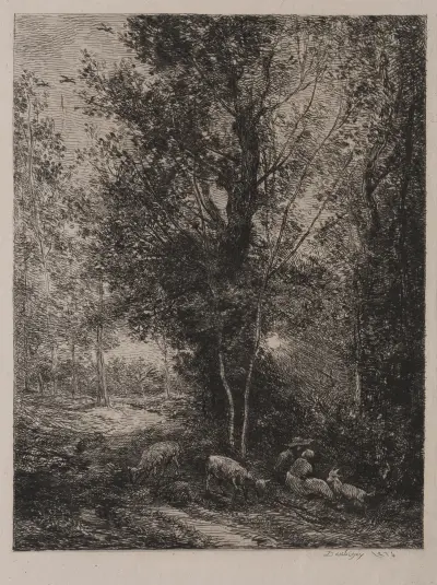Der Hirt und die Hirtin, 1874 – Nr. 1 von Charles François Daubigny