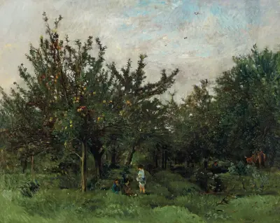En fruktträdgård av Charles François Daubigny