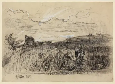 Weinlese in Burgund von Charles François Daubigny
