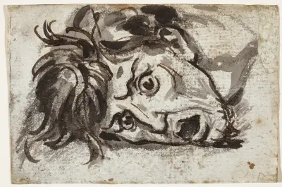 Head of man, open-mouthed and wide-eyed av François Gérard